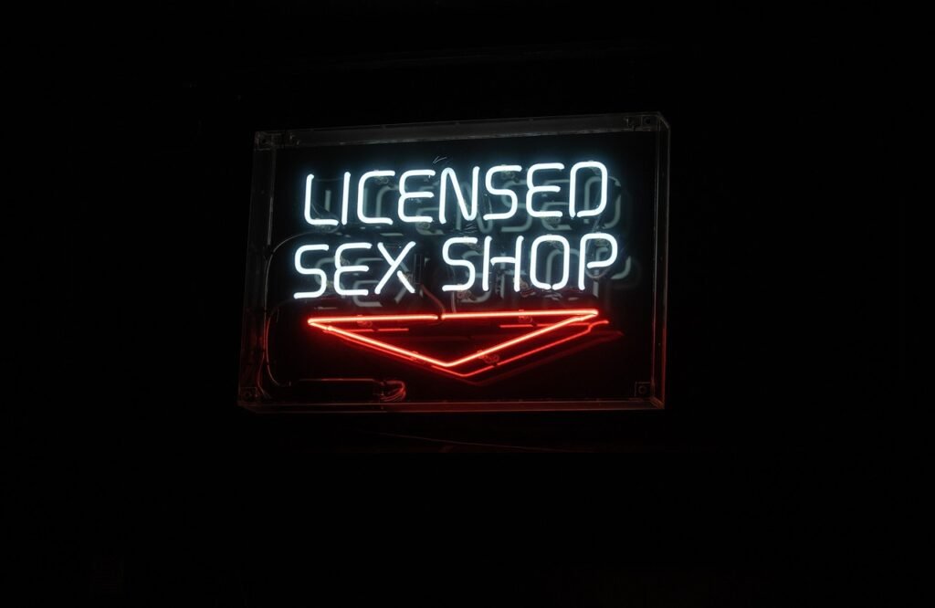 sex games, sex shop, neon sign, soho, shop sign, london