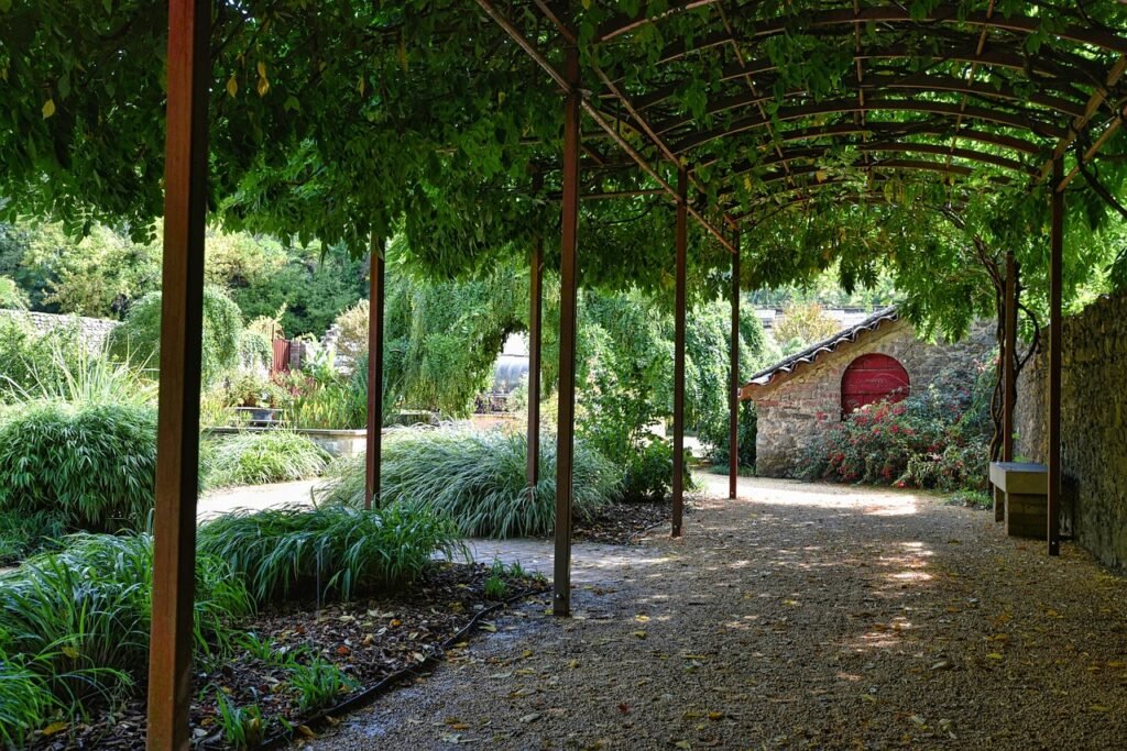 pergola, arbor, garden, plants, shadow, gravel, pergola, pergola, pergola, nature, pergola, pergola, arbor